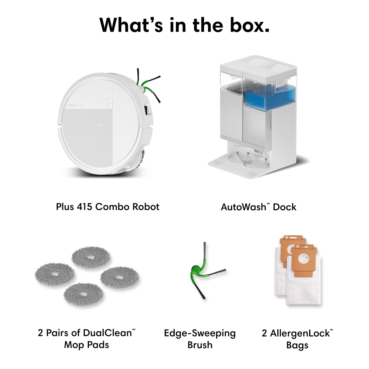 Roomba® 415 Combo robots + AutoWash™ dokstacija