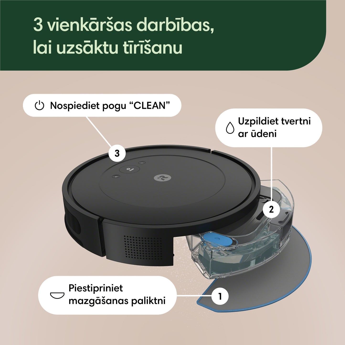 Roomba Combo® 2 Essential robots melna + AutoEmpty™ stacijas