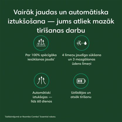 Roomba Combo® 2 Essential robots melna + AutoEmpty™ stacijas